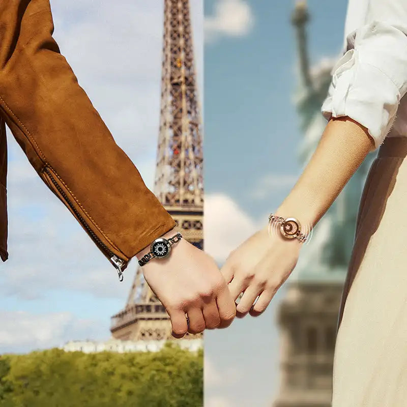 Long Distance Touch Bracelets for Couples ,Light up&Vibration Relationship Gifts for Lovers Smart Jewelry Love Bracelets