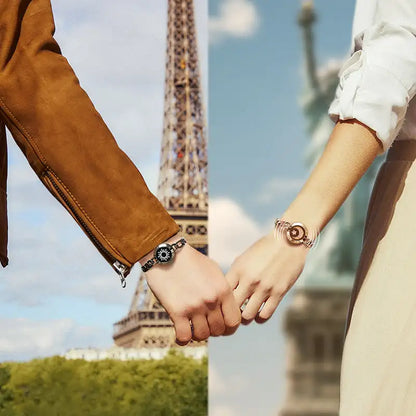 Long Distance Touch Bracelets for Couples ,Light up&Vibration Relationship Gifts for Lovers Smart Jewelry Love Bracelets