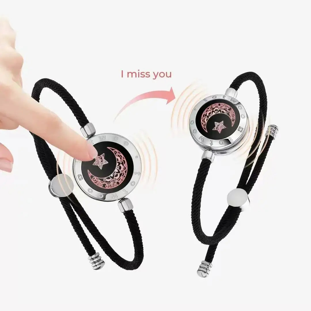 Long Distance Touch Bracelets for Couples ,Light up&Vibration Relationship Gifts for Lovers Smart Jewelry Love Bracelets